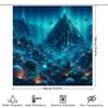Immerse Yourself With This Mesmerizing Undersea Shower Curtain Vivid Deep Blue Shades W/ Glowing Coral Lights Majestic Mountain