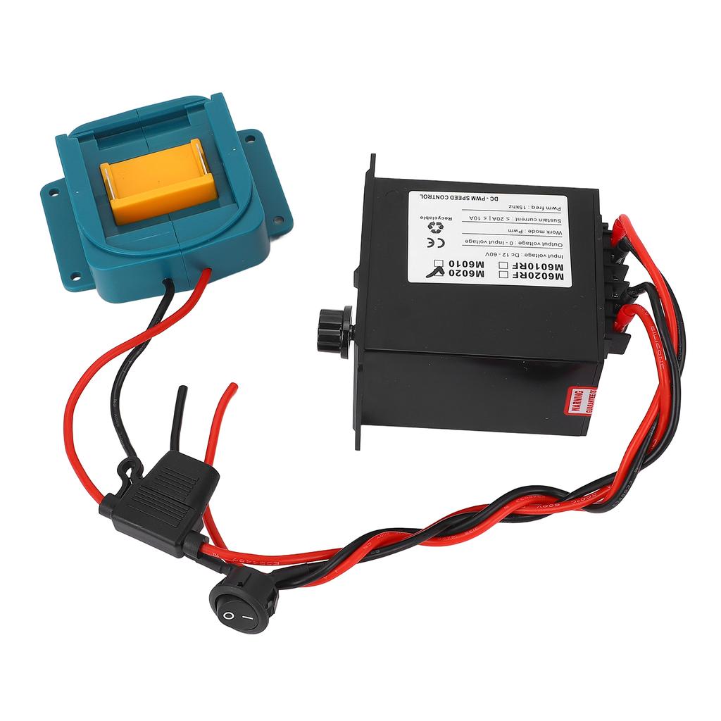 Batterieadapter Motor Drehzahlregler Kit DC PWM Bürsten Elektromotor Steuerschalter und Batterie