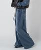 UNUSUALNORMAL Martin Velvet Wide Pants_Navy