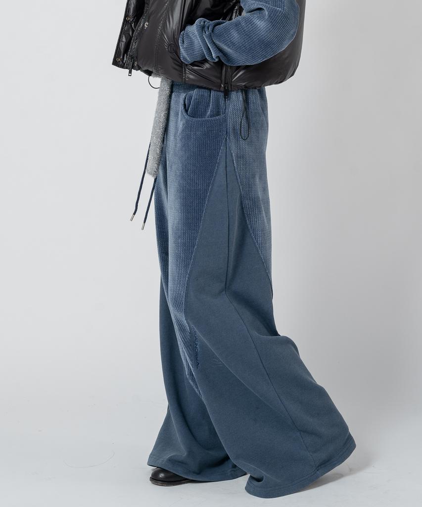 UNUSUALNORMAL Martin Velvet Wide Pants_Navy