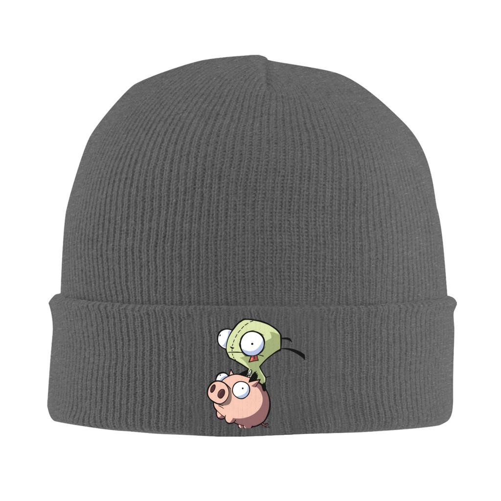 Invaders Zims Beanie Hats Bonnet Hats Female Male Street Y2K Kpop Knitting Hat Winter Design Elastic Caps