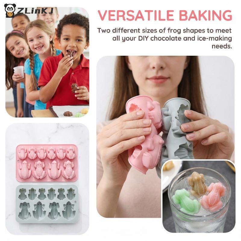 Animal Frog 3D Silicone Molds 10 Cavity Cake Candy Making Mould Nonstick for Baking Kitchen Party Decoration Tool