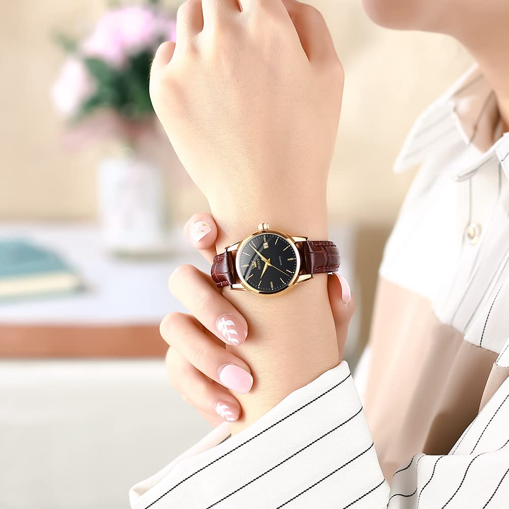 Leather Brand Simple Easy To for High School Students and Women's Watch, Blue, Stylish, Waterproof, Ultra-thin, Strap, Name, Small, Dial, Read,