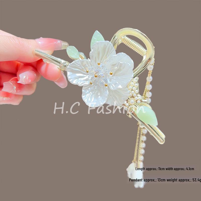 Lily of the Valley Floral Tassel Hair Claw - Ancient Style Women's Accessory