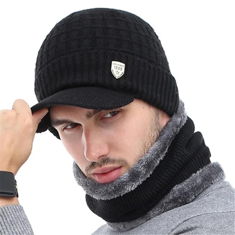 Winter Hat And Scarf Set Acrylic Cold Weather Accessory For Men Women Kids