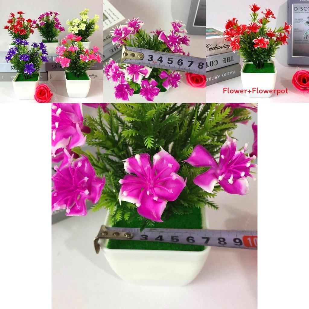 Camellia Sasanqua Miniature Artificial Plant Set With Flower And Pot For Home Decor And Gift