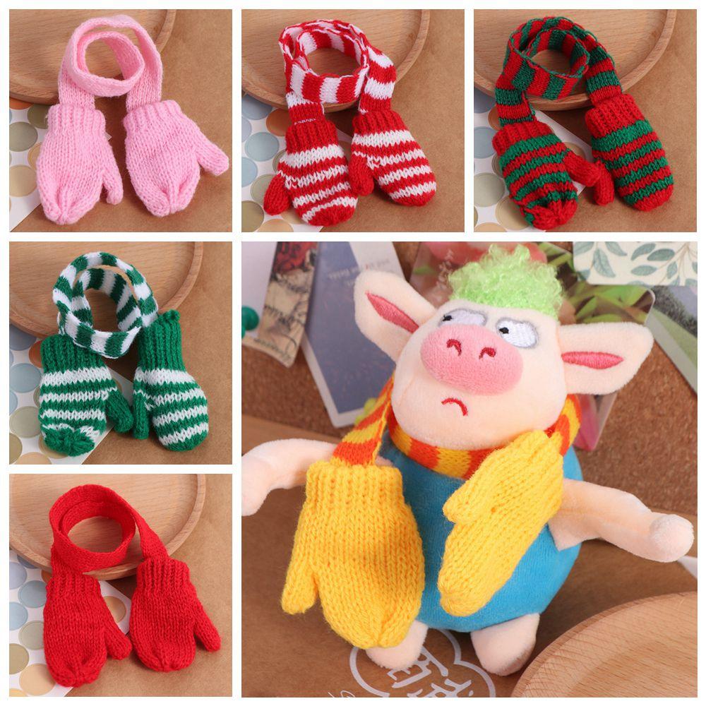 Neck Scarf Doll Scarf with Gloves Soft Winter Doll Accessories Cute 1:12 Doll Clothes Gifts