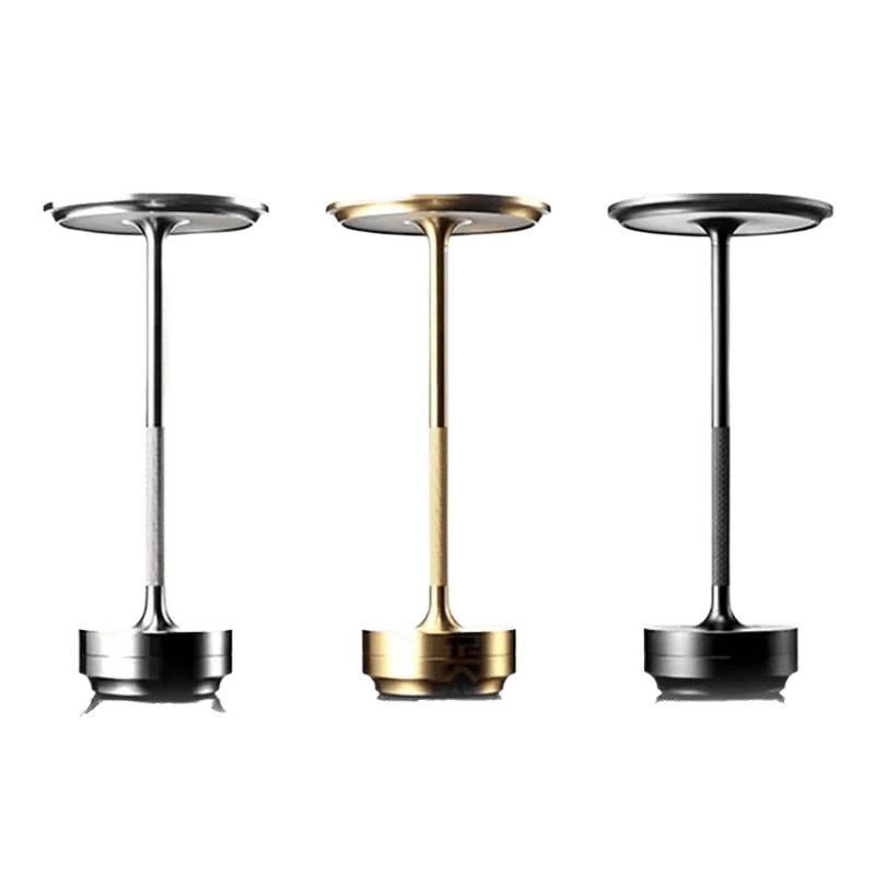 Minimalist I-Shaped Metal Table Lamp with LED Rechargeable Touch Control