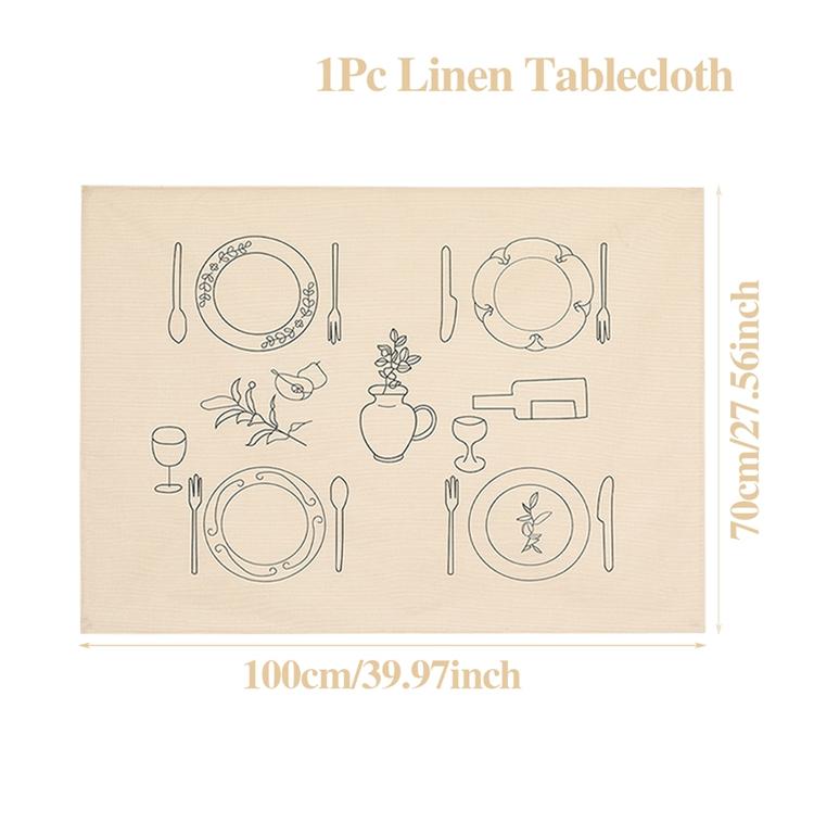 

Creative Sketch Linen Table Cloth Ins Style Linen Sketching Tablecloth Modern Picnic Cloth Tea Table Cover Home Decor Supplies