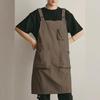 New Taslan Water-Repellent Bib Apron for Men & Women, Perfect for Home, Kitchen, or Coffee Shop.