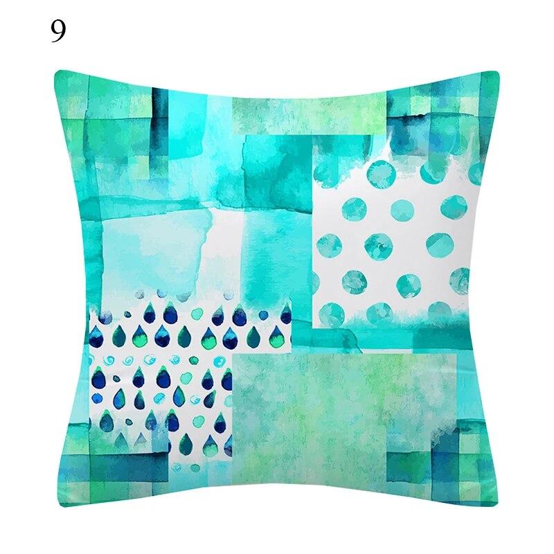 

Голубой синий чехол для подушки с бабочкой и геометрическим рисунком, подушка в скандинавском стиле, декоративный диван для дома 40x40cm