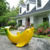 Dolphin Banana Delightful Resin Sculpture Eyecatching Decorative Accent For Gardens And Living Rooms