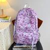 New versatile floral burden reduction junior high school students backpack college students large capacity fresh print cute backpack