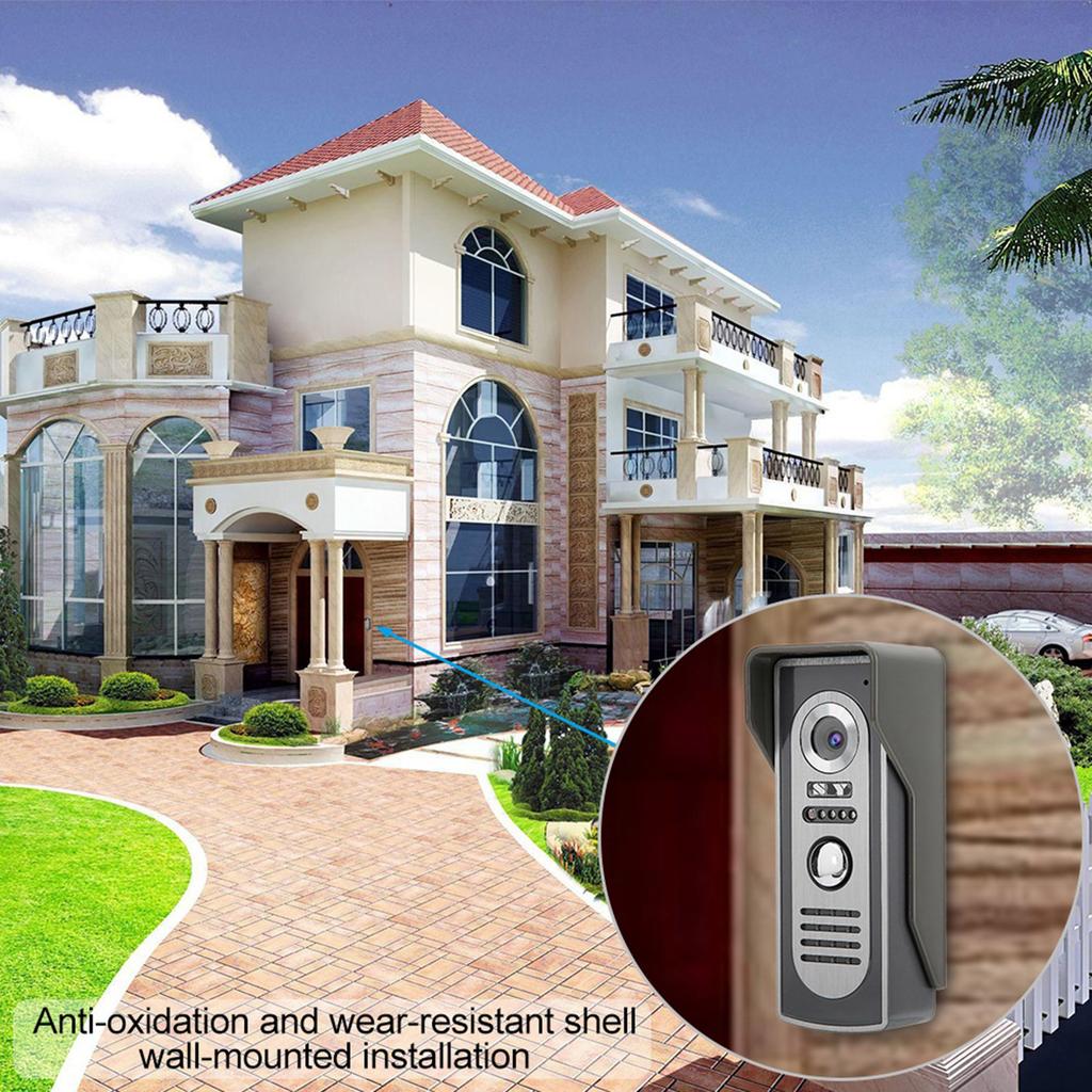 Black 7in TFT Camera 2 Monitors Video Doorbell Intercom Night View System 815m12