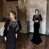 Elegant Sosietet Krystall Fjær Mansjett Bandasjekjole