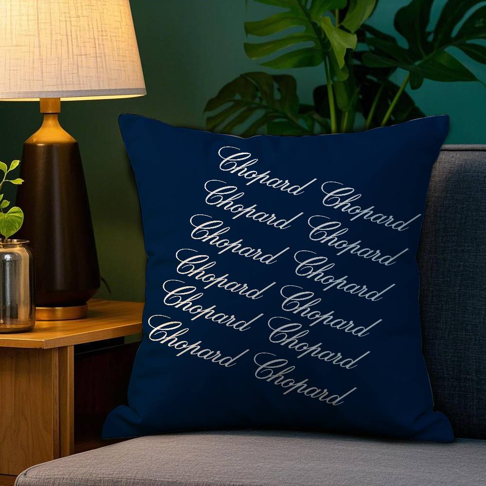 Brand C-Chopard Jewelry Pillow Case Plush Fabric Soft Double Sided Print Home Sofa High Quality Cushion Cover Throw