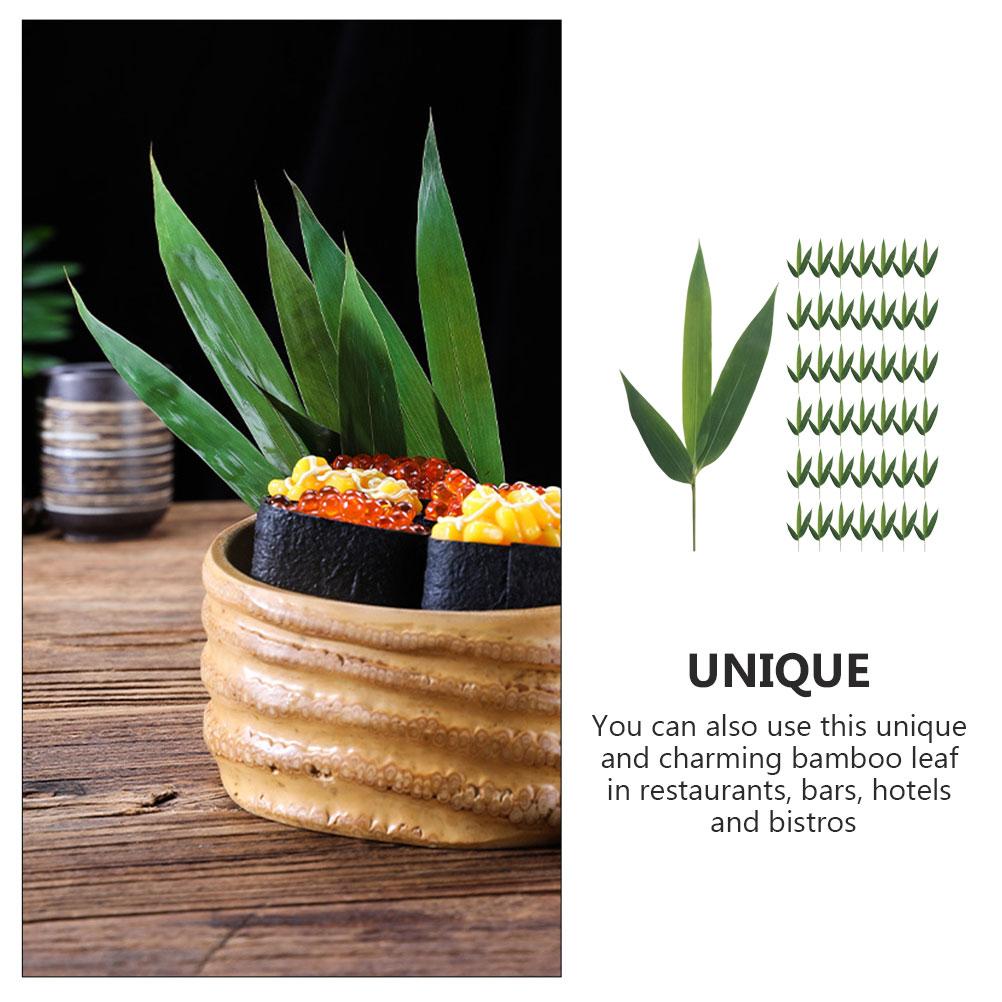 Japanese Plate Decorations Sushi Bamboo Leaves Fake for Dish Sashimi Artificial Leaf