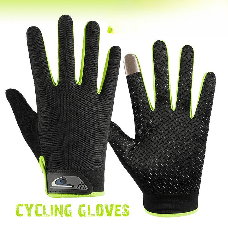 Full Fingers for Spring and Summer Thin Outdoor Sports Mountaineering Breathable Non Slip Touch Screen Driving and Riding A Bicycle