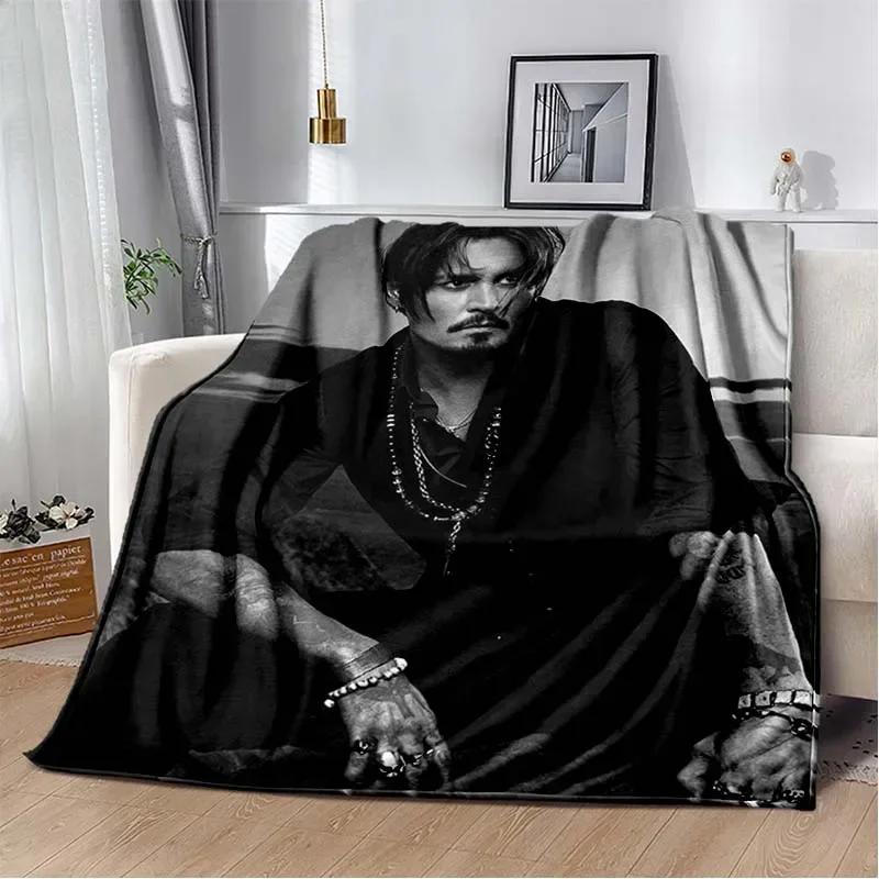 Johnny Depp Pattern Throw Blanket Light Weight Blanket for Living Room Bedroom Kidsroom Warm Blanket Christmas Gift