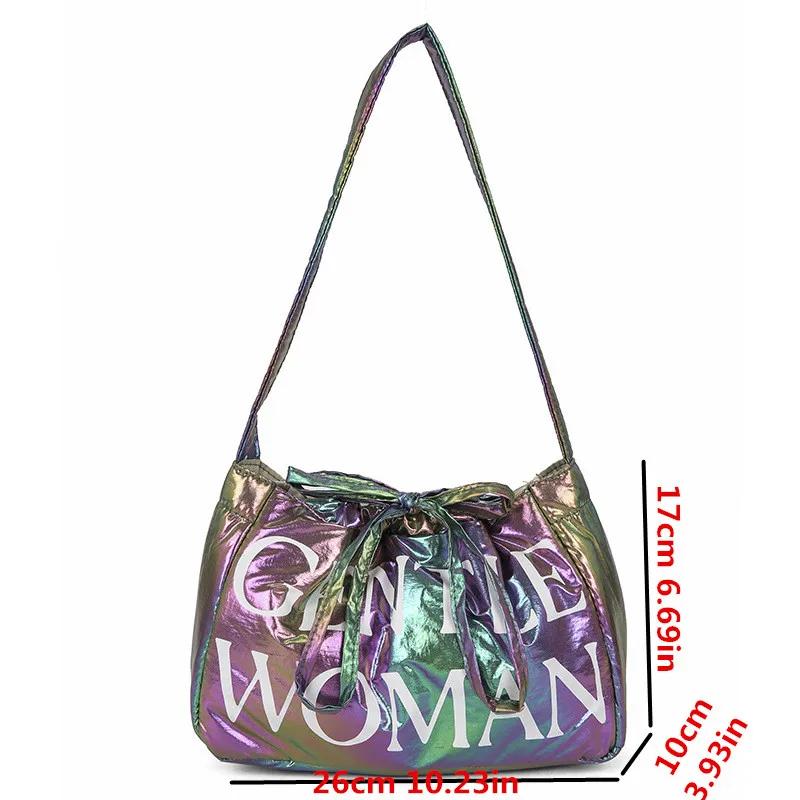Stylish Dumpling Bag, Small Letter Underarm Bag, Super Light Shoulder Bag, Colorful Upgraded Bubble Cotton Crossbody Bag Purse