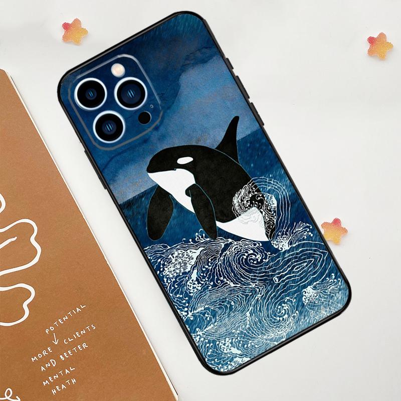 Killer Whale Orca Case For iPhone 11 12 13 14 15 16 Pro Max 15 16 Plus 13 12 Mini X XS XR Cover