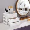 3-Drawer Desktop Storage Box Desktop Organizer Box PP Material 11Lbs Load Stackable Convex Edges for Office Cosmetics