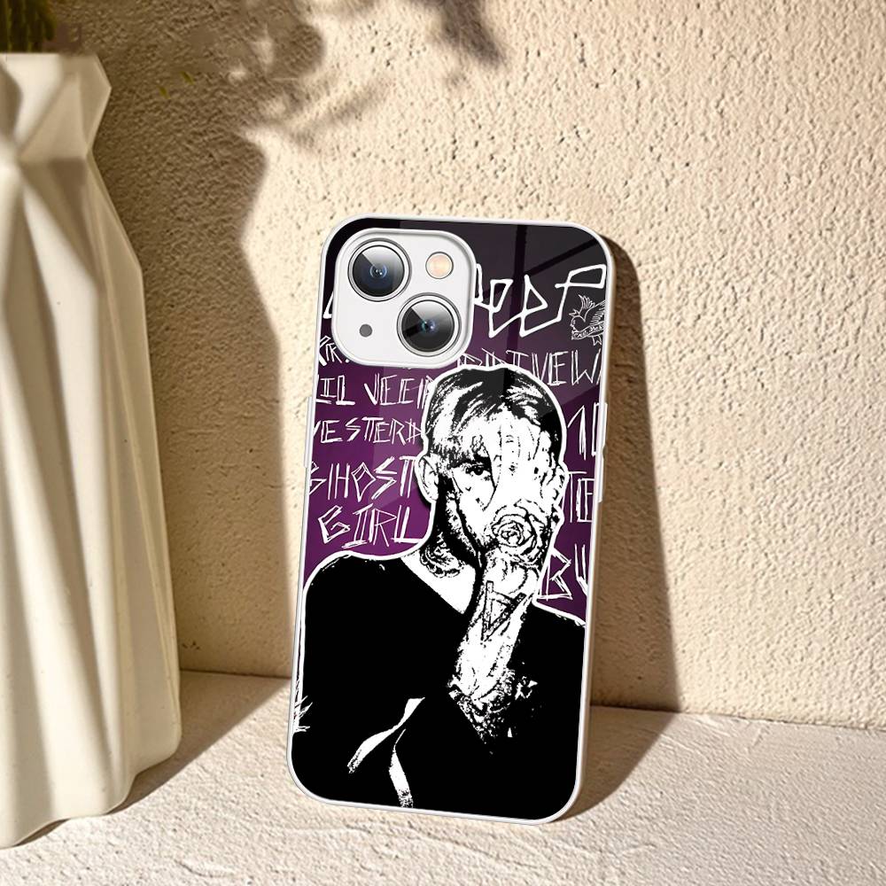 Singer Rapper L-Lil Peep For IPhone 14 13 12 Mini 11 Pro XS Max X XR 14 Plus Tempered Glass Cover