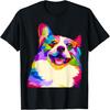Pem Welsh Corgi Colorful Pop Art Portrait for Dog Lovers T-Shirt for Men Women Girls Kids