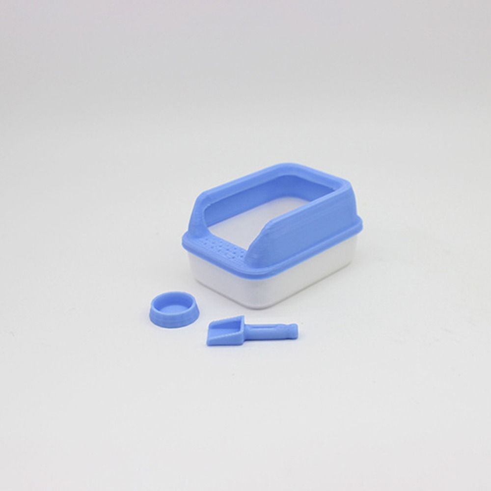 3Pcs/set Fashion 1:12 Dollhouse Cat Litter Box Miniature Mini Pet Supplies Model Shovel DIY Accessories Toy