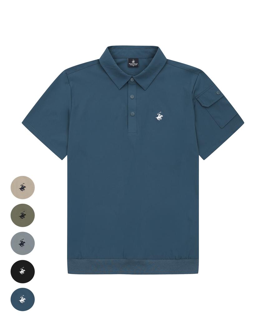 BHPOLOCLUB Men'S Air Stretch Snap Collar T-Shirt 5 Colors Ts181
