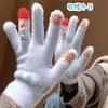 Winter all-inclusive five-finger gloves, cute snowman knitted thickened warm cycling cold-proof cotton gloves