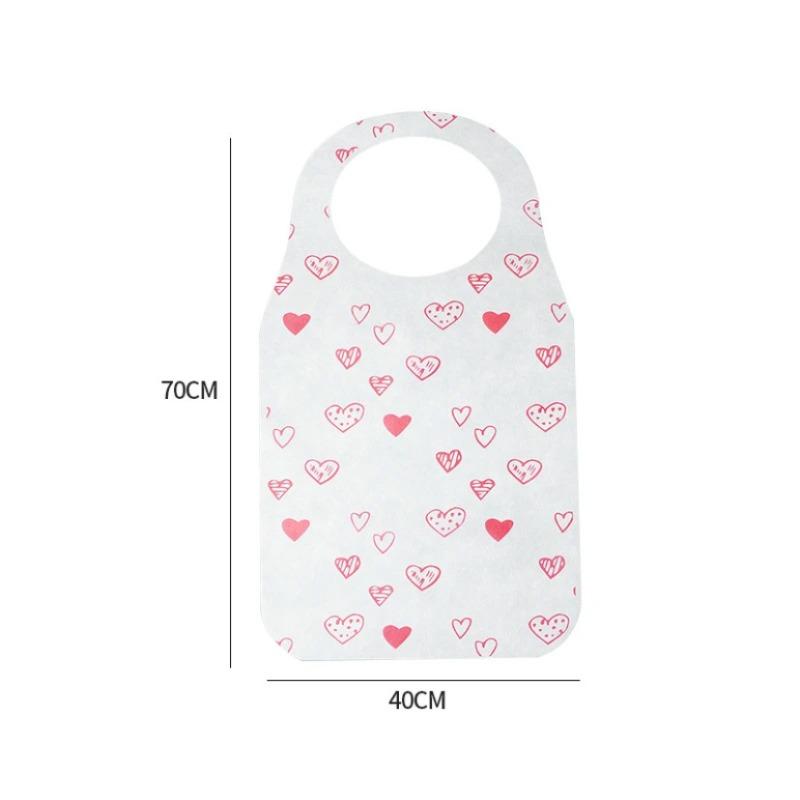 Disposable Non-woven Fabric Apron, Breathable and Thickened Heart-shaped Apron, Family Dining, Barbecue and Catering Apron