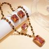 Sultanit Schmuckset: Ohrringe, Ring & Halskette mit Tigerauge-Kette – Premium, Elegant & Leichter Luxus Design.