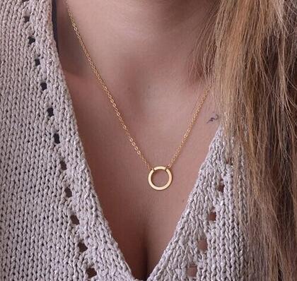 Golden Moon Star Heart Pendant Necklaces Crescent Pendant Chokers Necklaces For Women Round Circle Jewelry