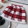 Girls' Winter Chinese Style Frayed Edge Coat & Skirt Two-Piece Set