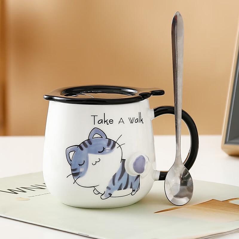 Little Blue Cat Ceramic Mug Set
