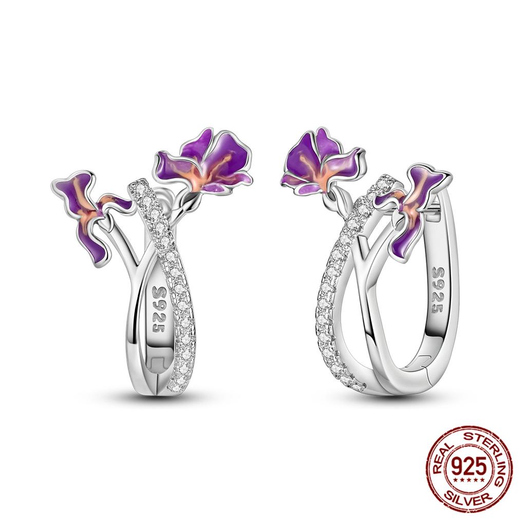 Original 100% S925 Silver Sunflower K Gold Pendant Earrings Iris Earrings Ladies Birthday Anniversary Gift