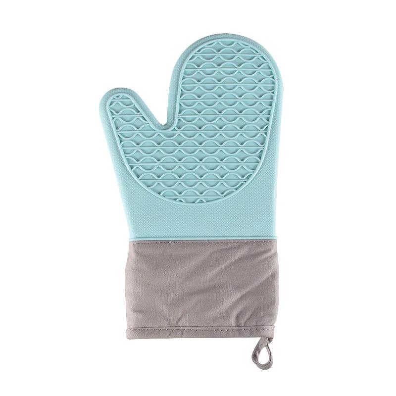 

Силиконовые перчатки Утолщенный хлопок Теплоизоляция Микроволновая печь Духовка Противоожоговые перчатки Хозяйственные принадлежности для выпечки Двусторонние синий