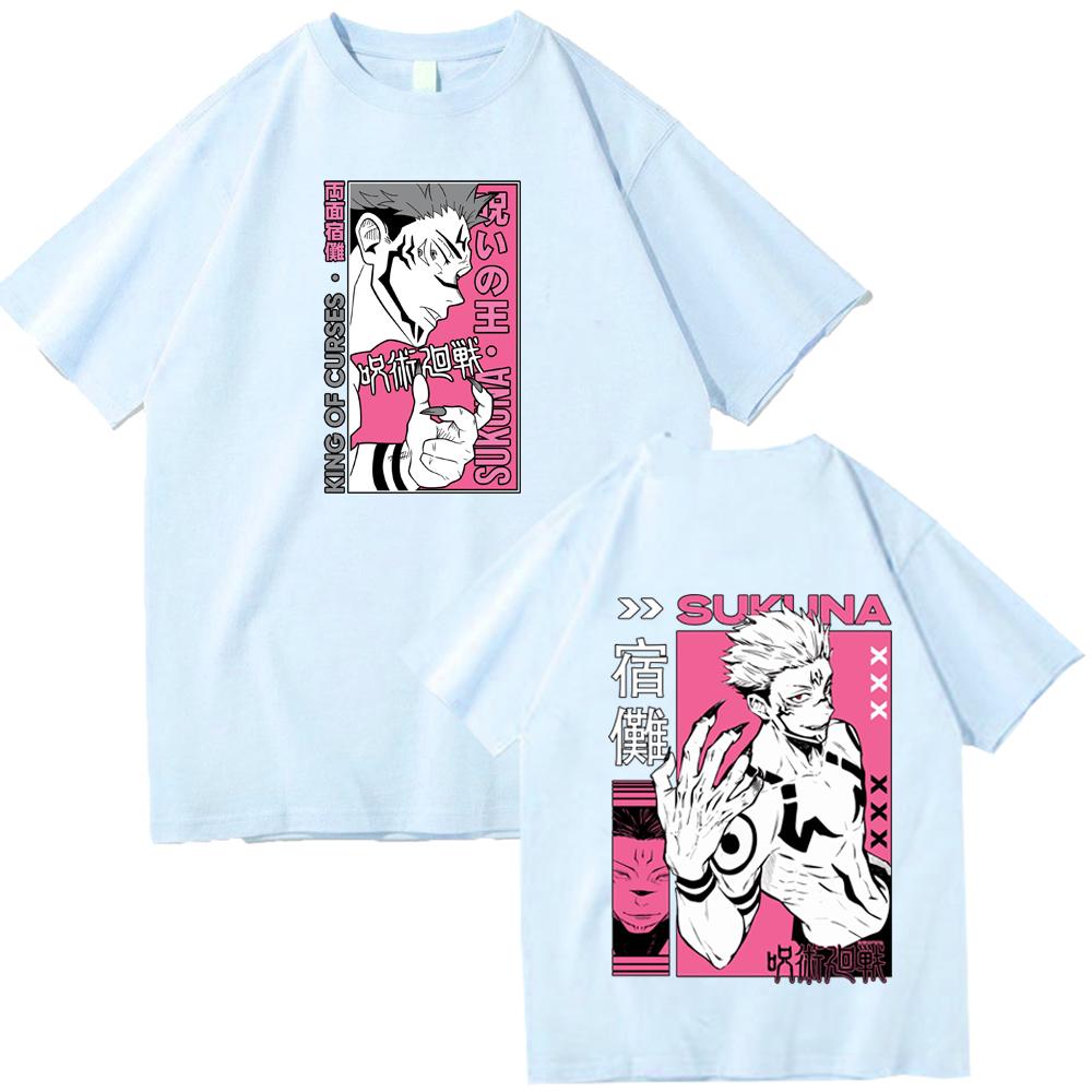 2025 Jujutsu Kaisen Sukuna Anime T-Shirts Man Women Summer Casual O-Neck Short Sleeve Shirts