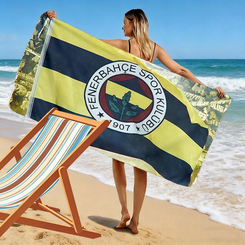 Fenerbahce Spieler Print Strandtuch, Großes Weiches Schnelltrocknendes Handtuch für Strand Camping Schwimmen