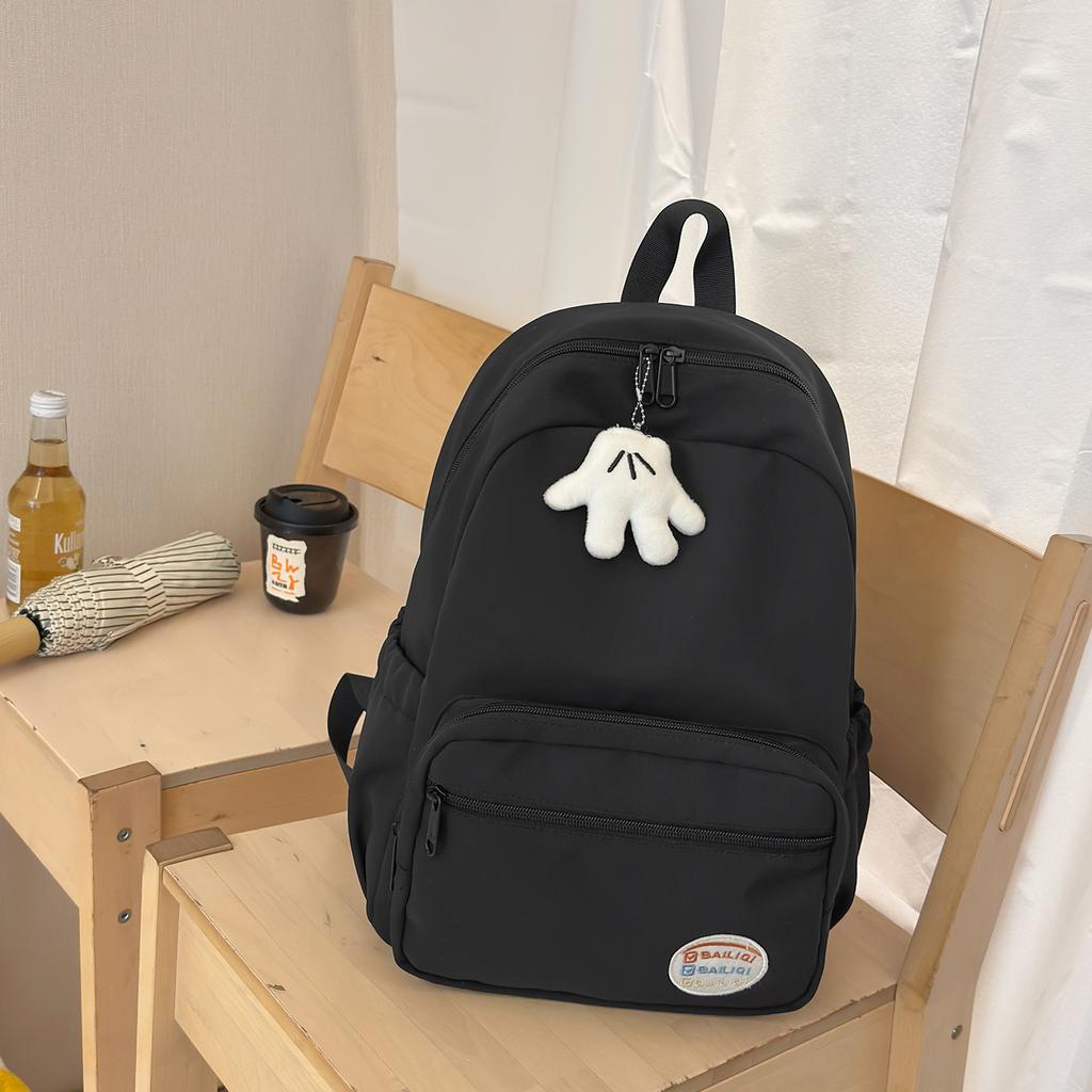 Schoolbag new Japanese simple solid color lightweight casual backpack high value junior high school students large capacity travel backpack
