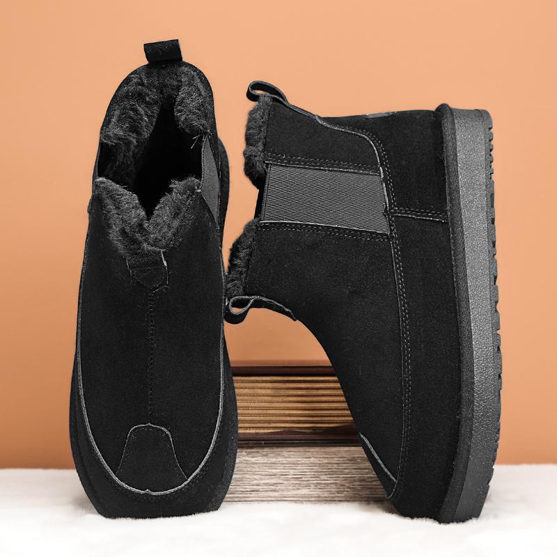 New Men's Classic Winter Fashion Cotton Shoes Low-cut Short Mid-calf Casual Ssnow Boots