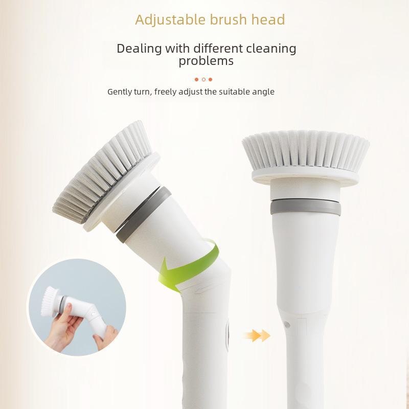 Retractable Long-Handle Wireless Electric Cleaning Brush for Bathroom