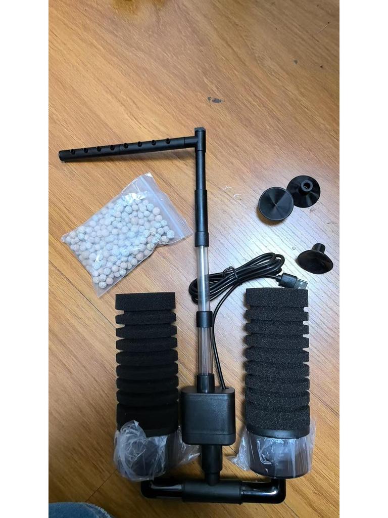 Biochemical Sponge Filter for Fish Tanks with Built-in Water Circulation and Oxygenation
