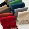 Scarf Women's High-end Tassel Warm Short Pure Wool Small Scarf Men