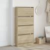 Shoe Cabinet with 4 Doors Sonoma Oak Finish 80 x 21 x 163.5 cm