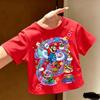 Super Marios Tshirt for Children Cartoon Anime Clothes Round Collar Clothing Short Sleeve Kid Summer Tee Top
