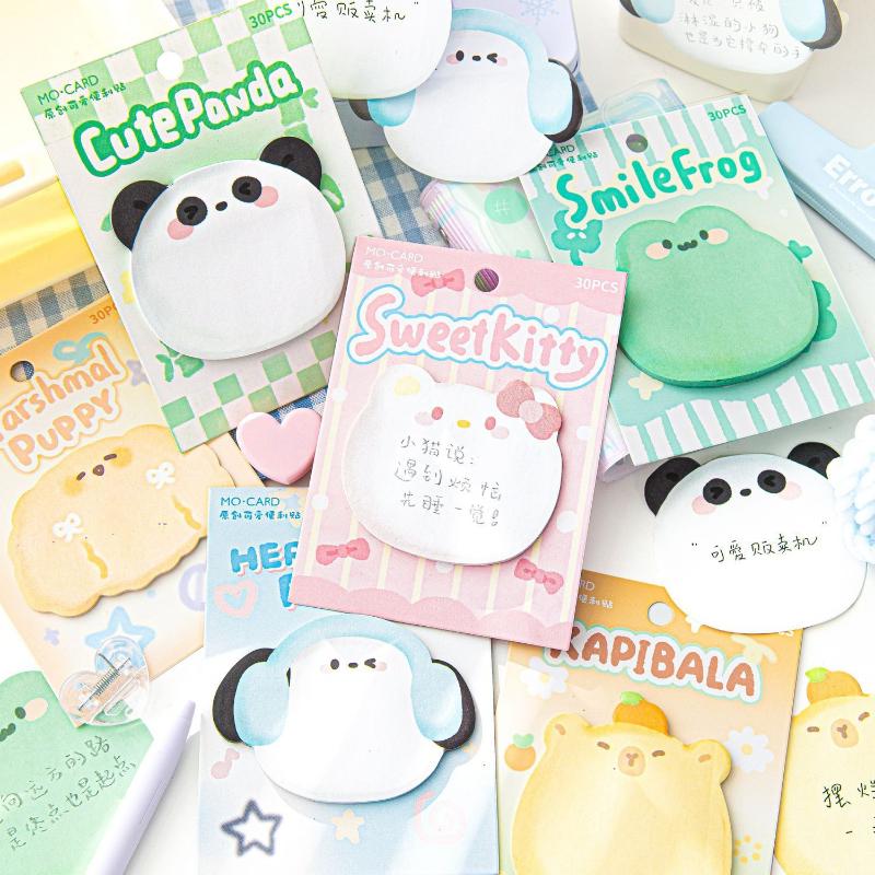 Cute Pet Photo Office School Supplies Sticker Series Healing Hand Painted Student Wall Message Paper Memo Pad Kawaii Stationery