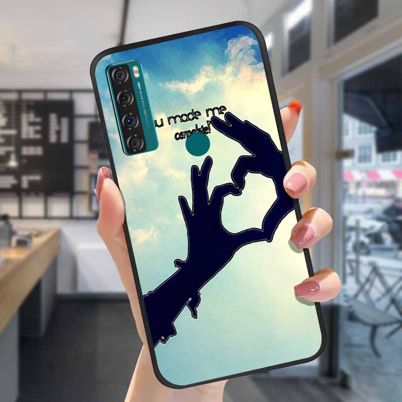 For TCL 20S Cases 20L 20se 20L+ 3D Relief Floral Silicone Emboss Covers For TCL 20S Back Cases Protective Coques Fundas TCL 20SE