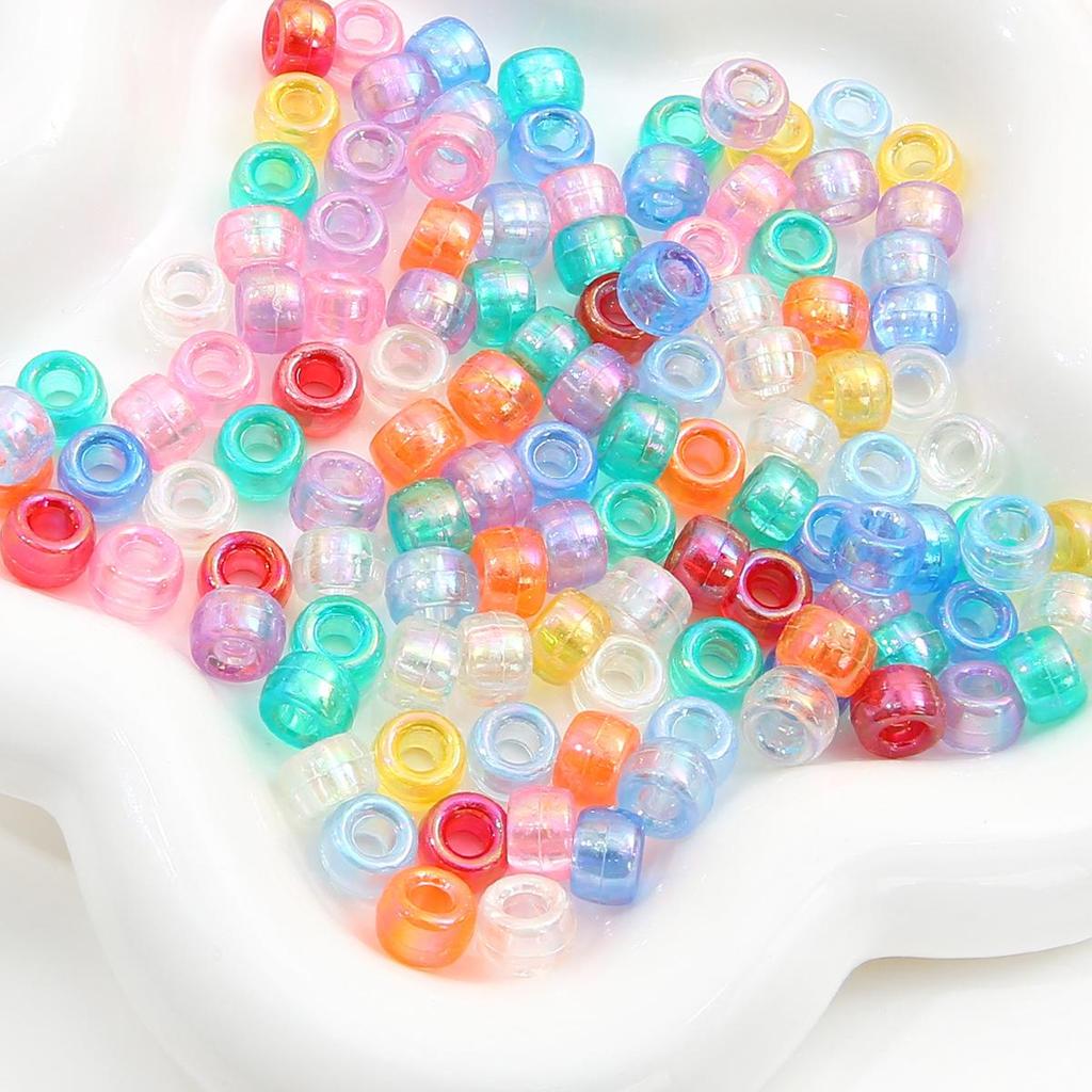 9x6mm Mixed Style Acrylic Barrel Beads for DIY Bracelet & Necklace Making